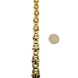 14k Yellow Gold 16.8g Ladies Milor 11mm Fancy Link Bracelet Italy 7"