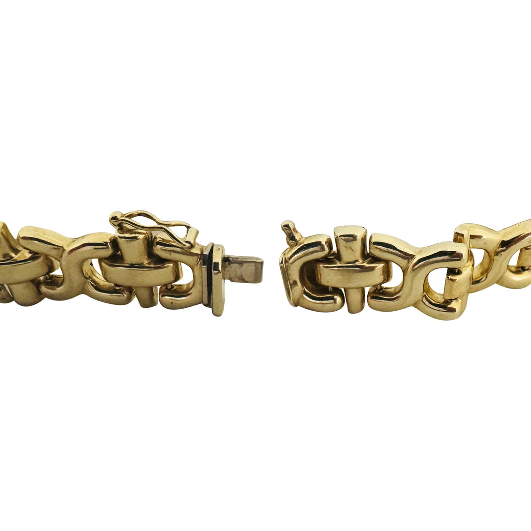 14k Yellow Gold 16.8g Ladies Milor 11mm Fancy Link Bracelet Italy 7"