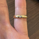 14k Yellow Gold and 0.10ct Flush Set Oval Diamond 4mm Band Size 7.75