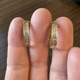 14k Yellow Gold and 1cttw Diamond Hoop Earrings 1"