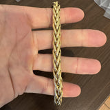 14k Yellow Gold 29.5g Thick Heavy 10mm Wheat Link Bracelet Italy 7.75"
