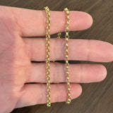 14k Yellow Gold 8g Hollow Ladies 4mm Rolo Link Chain Necklace Italy 18"
