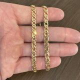 14k Yellow Gold 19g Solid Squared Double Curb Link Chain Necklace Italy 16"