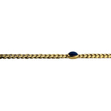 18k Yellow Gold 25.7g Cabochon Lapis Lazuli Curb Link Necklace Italy 17.5"