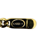 18k Yellow Gold 25.7g Cabochon Lapis Lazuli Curb Link Necklace Italy 17.5"