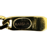 18k Yellow Gold 11.4g Cabochon Lapis Lazuli Curb Link Bracelet Italy 7"