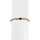 18k Yellow Gold 11.4g Cabochon Lapis Lazuli Curb Link Bracelet Italy 7"