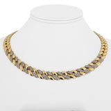14k Yellow Gold and Diamond 45g Ladies Fancy Link Necklace 16"