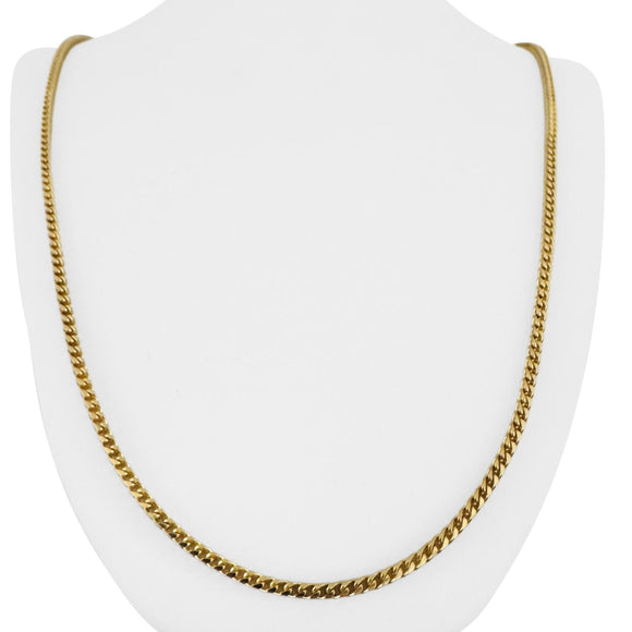 14k Yellow Gold 28g Solid Heavy 3mm Squared Franco Link Chain Necklace 26