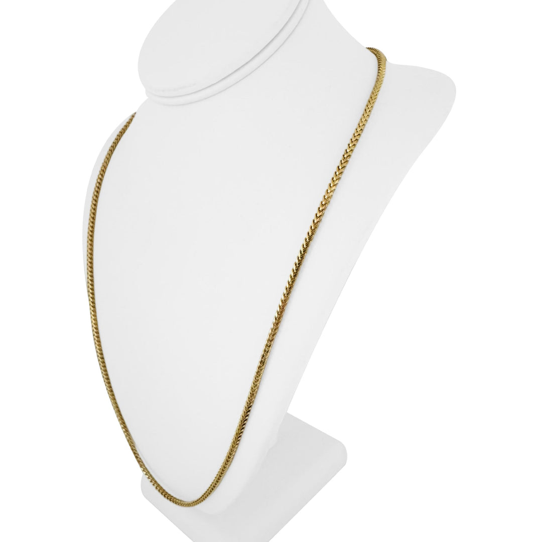 14k Yellow Gold 28g Solid Heavy 3mm Squared Franco Link Chain Necklace 26"