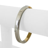 14k Yellow and White Gold 14.5g Half and Half Bangle Bracelet 7"