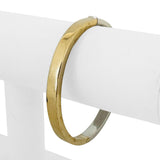 14k Yellow and White Gold 14.5g Half and Half Bangle Bracelet 7"