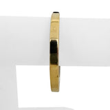 14k Yellow and White Gold 14.5g Half and Half Bangle Bracelet 7"