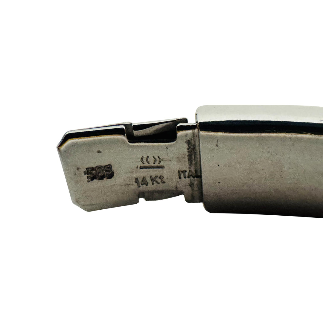 14k Yellow and White Gold 14.5g Half and Half Bangle Bracelet 7"