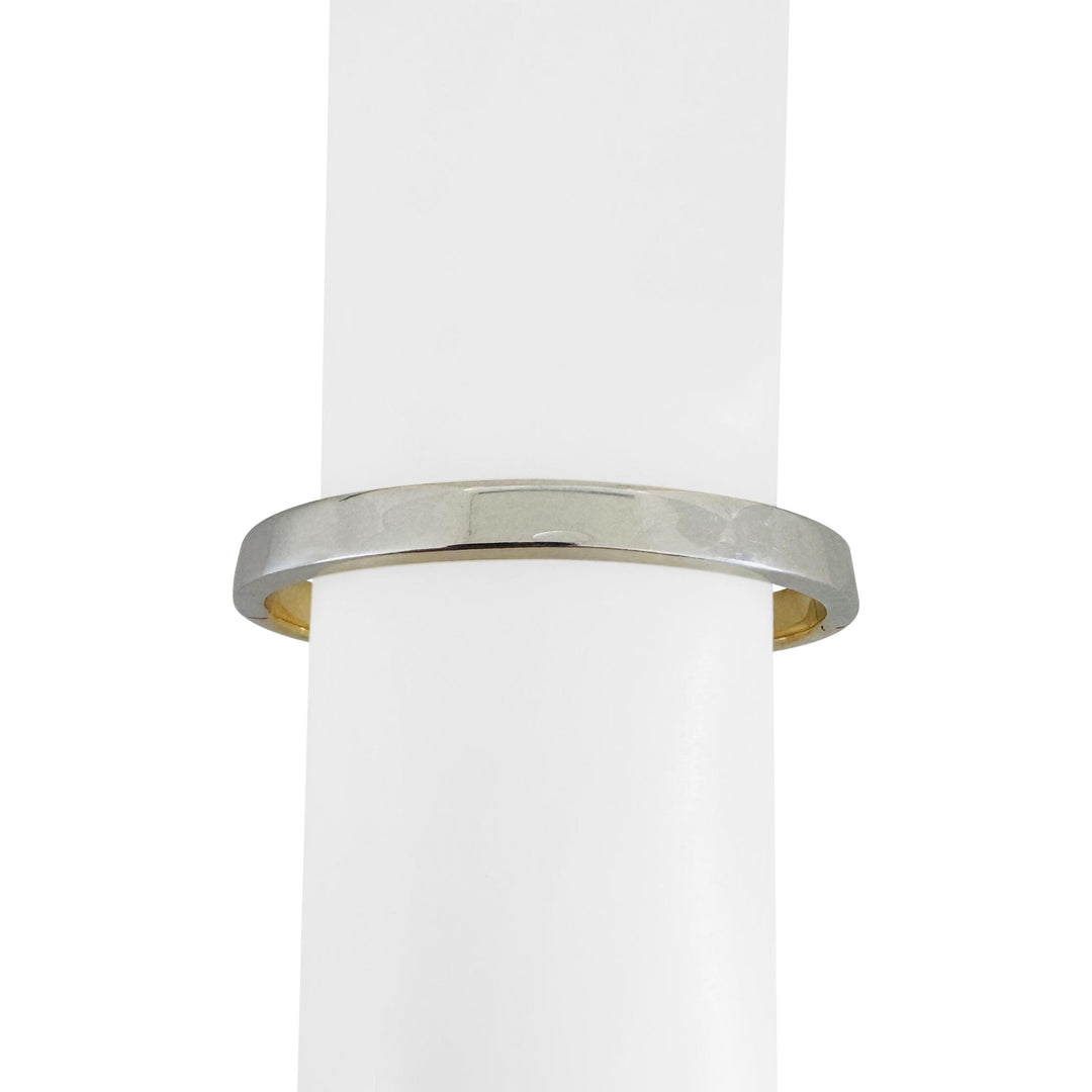 14k Yellow and White Gold 14.5g Half and Half Bangle Bracelet 7"