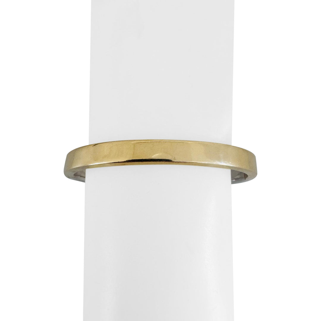 14k Yellow and White Gold 14.5g Half and Half Bangle Bracelet 7"