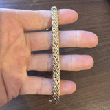 14k Yellow Gold 22g Thick Polished 7.5mm Flattened Braided Link Bracelet 8"