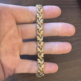 14k Yellow Gold 12.6g Ladies Vintage 9mm Fancy Heart Link Bracelet 7"