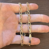 14k Yellow Gold 28.5g Solid Heavy Oval Curb Link Chain Necklace Italy 20.5"