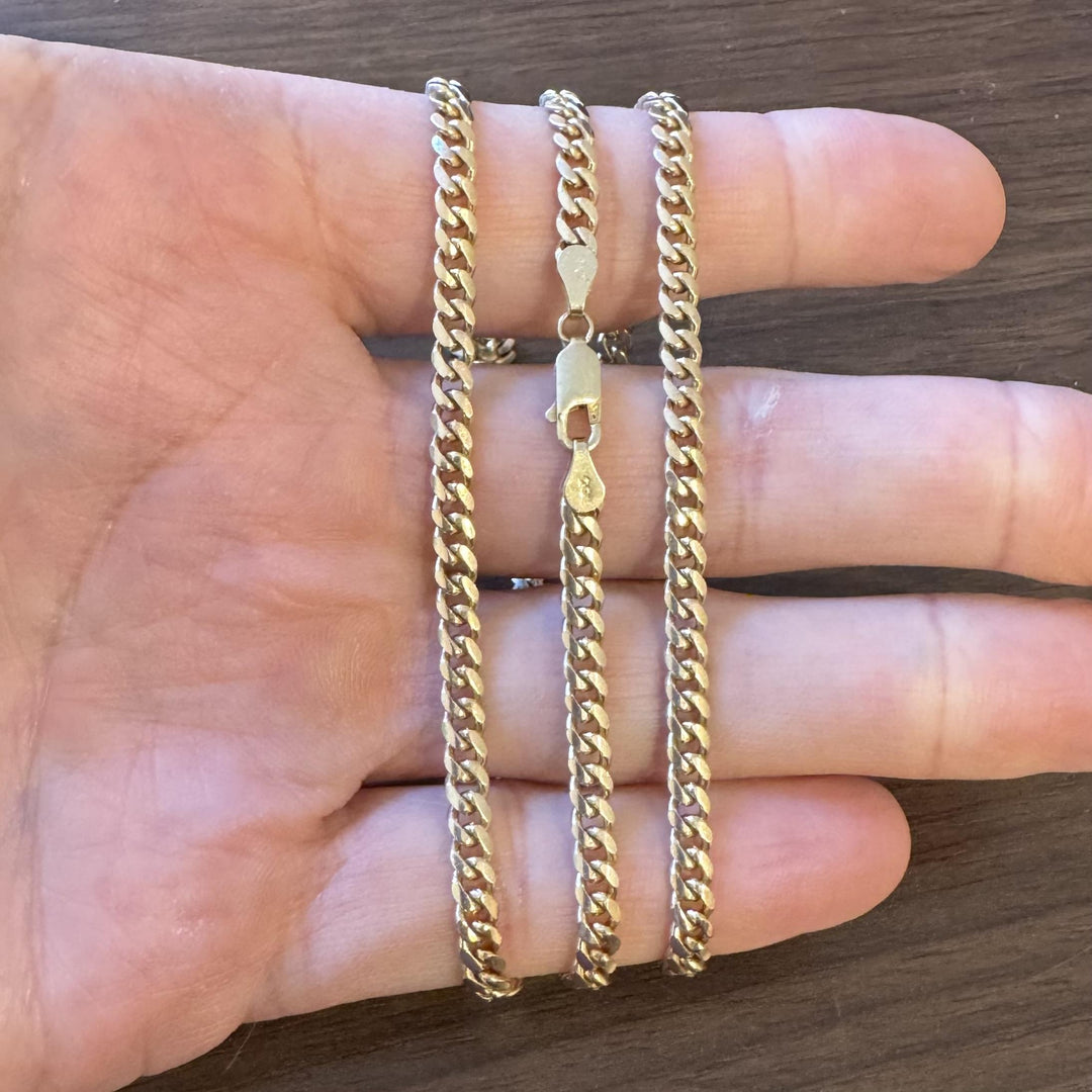 14k Yellow Gold 32g Solid Heavy 4.2mm Cuban Curb Link Chain Necklace 26"