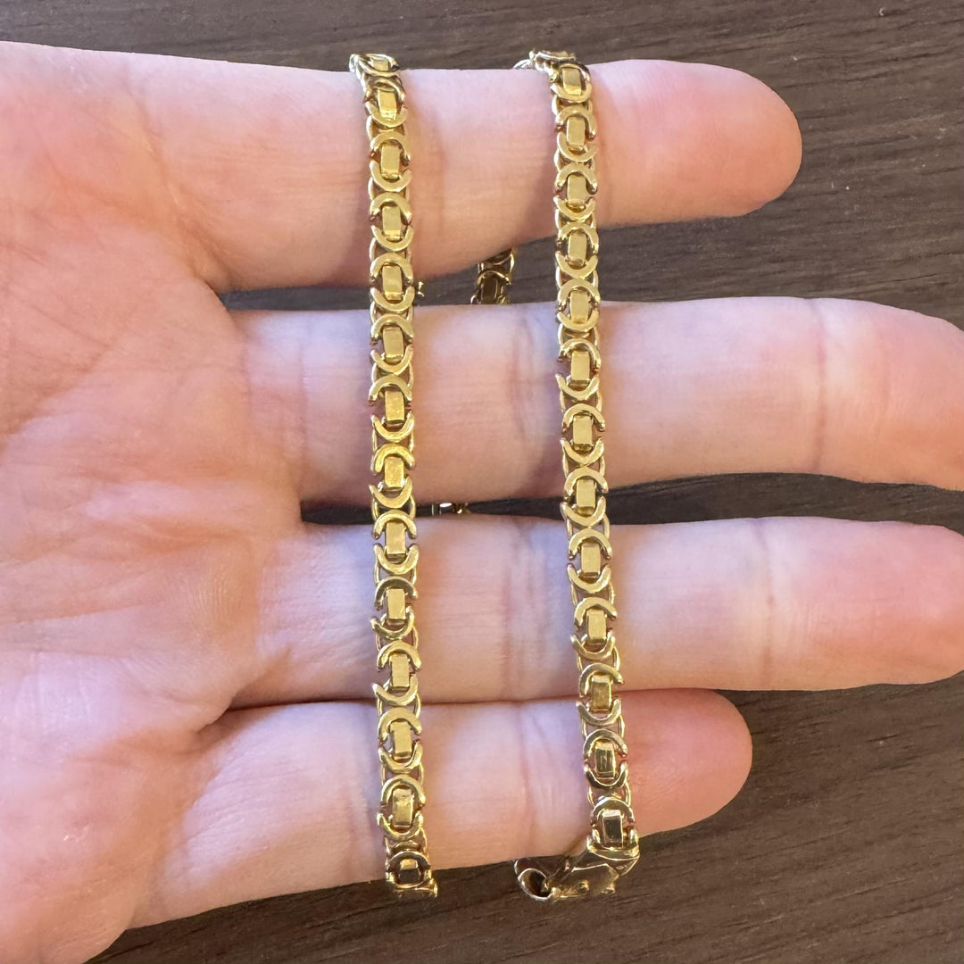 14k Yellow Gold 26g Solid Heavy Ladies 4.5mm Fancy Link Necklace 16"