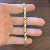 14k Yellow Gold 11.2g Ladies Satin Finish 7mm Fancy Link Bracelet 8"
