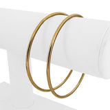 Pair of 18k Yellow Gold 24.5g Solid Heavy 2mm Round Bangle Bracelets 7.85"