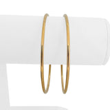 Pair of 18k Yellow Gold 24.5g Solid Heavy 2mm Round Bangle Bracelets 7.85"