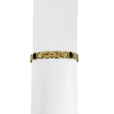 18k Yellow Gold and Cabochon Gemstone 12.8g Fancy Link Bracelet 6.75"