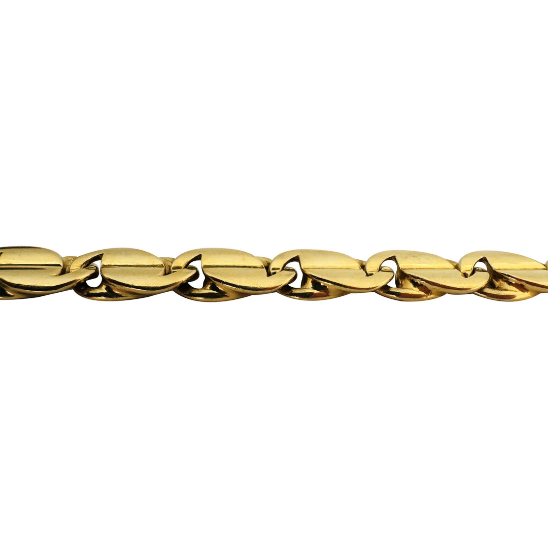 18k Yellow Gold 49.3g Solid Heavy 8mm Men's Closed Curb Link Bracelet Italy 8.5"