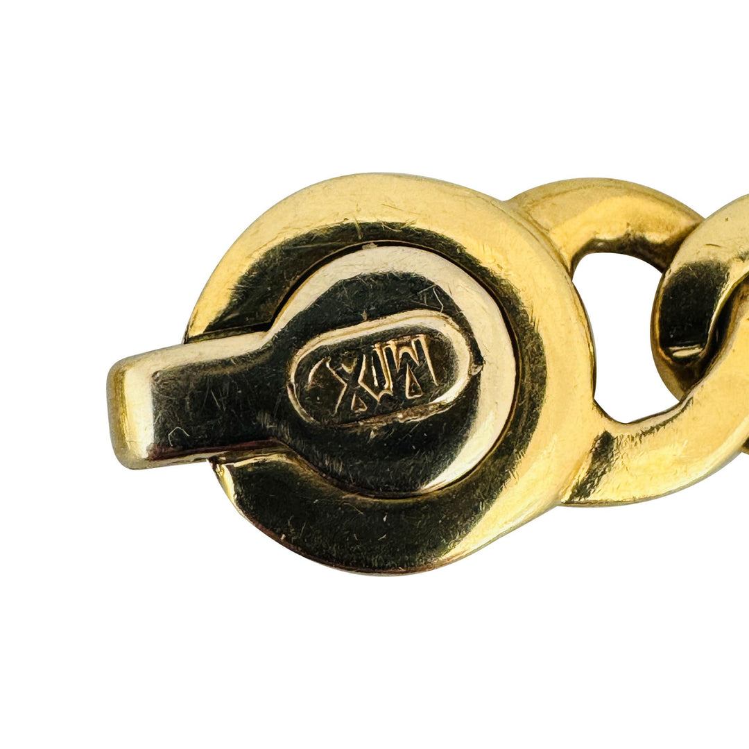 18k Yellow Gold 49.3g Solid Heavy 8mm Men's Closed Curb Link Bracelet Italy 8.5"