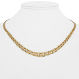 18k Yellow Gold 9.2g Ladies Graduated Double Curb Link Chain Necklace 17.5"