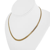 18k Yellow Gold 9.2g Ladies Graduated Double Curb Link Chain Necklace 17.5"