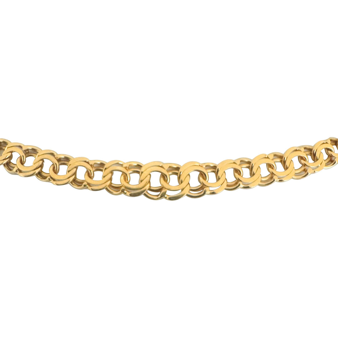 18k Yellow Gold 9.2g Ladies Graduated Double Curb Link Chain Necklace 17.5"