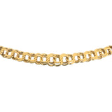 18k Yellow Gold 9.2g Ladies Graduated Double Curb Link Chain Necklace 17.5"