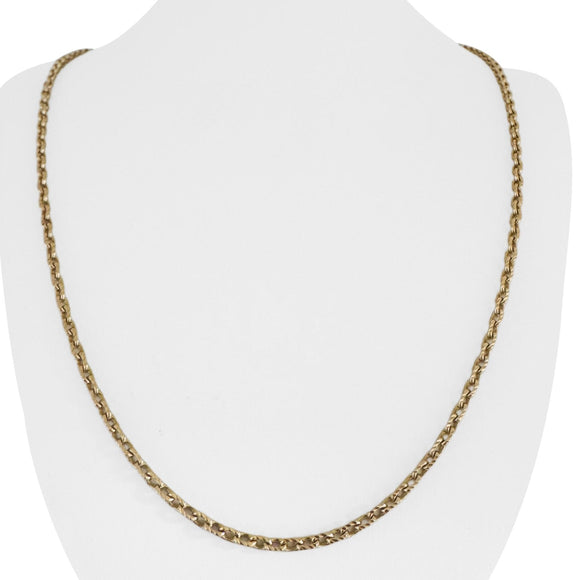 18k Yellow Gold 20g Solid Diamond Cut 3mm Cable Link Chain Necklace 24