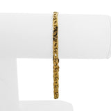 18k Yellow Gold 13.8g Solid Vintage 4mm Fancy Link Bracelet Italy 8"