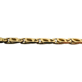 18k Yellow Gold 13.8g Solid Vintage 4mm Fancy Link Bracelet Italy 8"