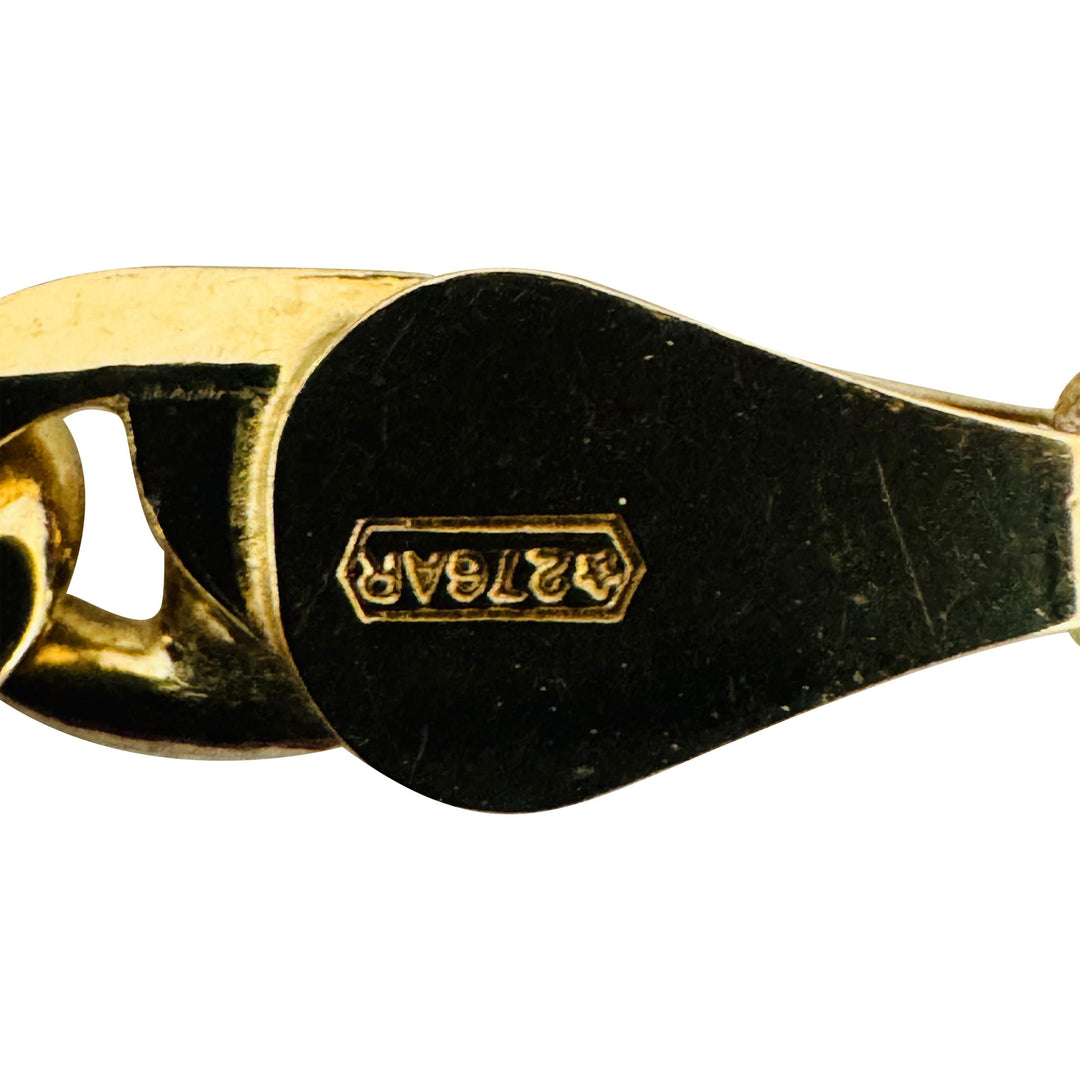 18k Yellow Gold 13.8g Solid Vintage 4mm Fancy Link Bracelet Italy 8"