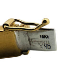 18k Yellow and White Gold 19.7g Ladies 9mm Fancy Bangle Bracelet Italy 6.75"