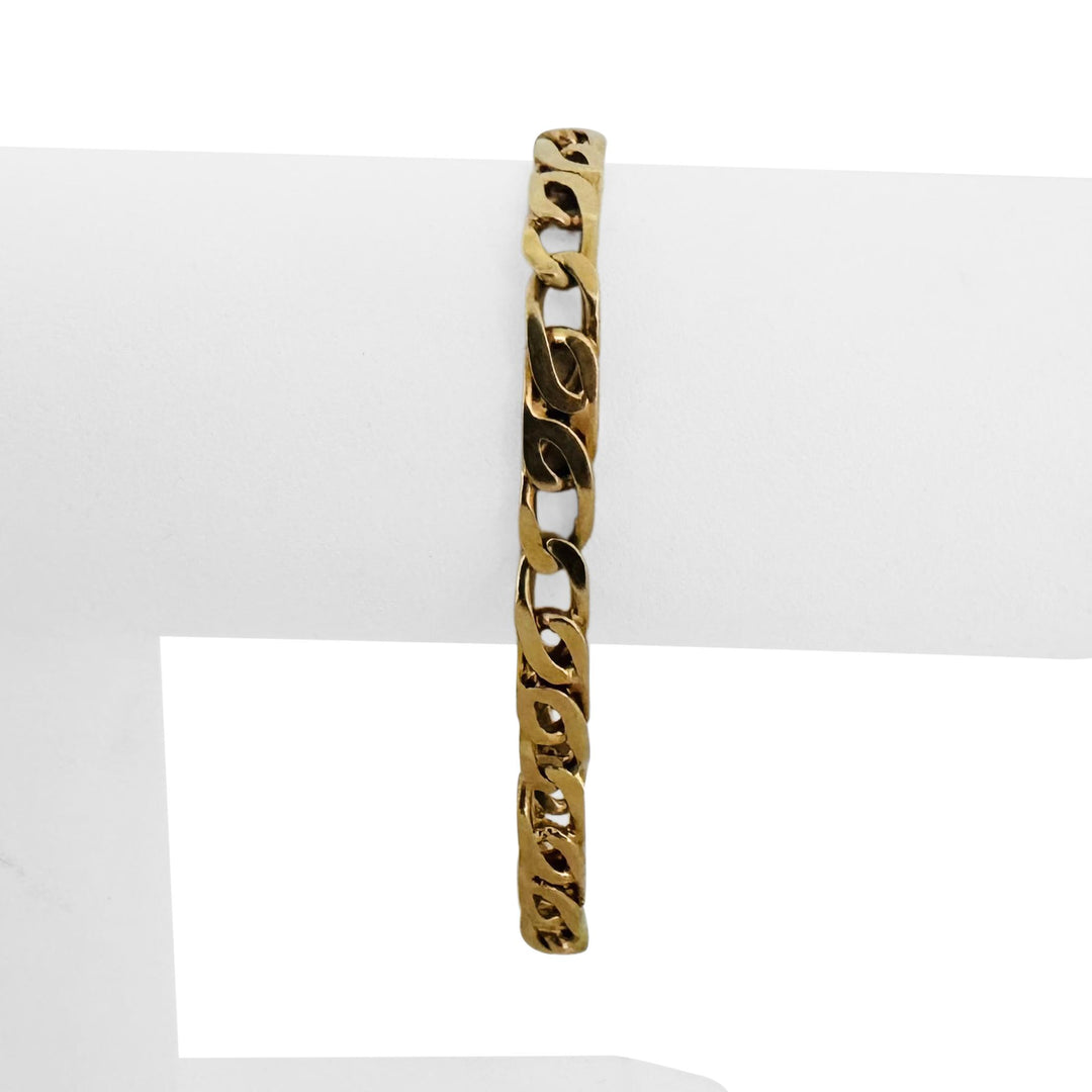 18k Yellow Gold 20g Solid Vintage 6mm Fancy Curb Link Bracelet 7.5"