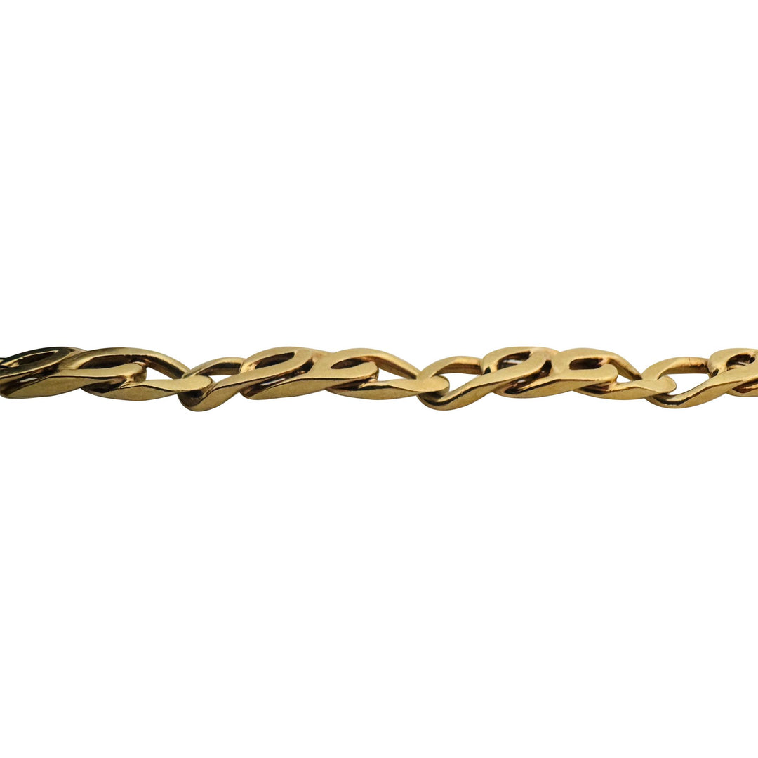 18k Yellow Gold 20g Solid Vintage 6mm Fancy Curb Link Bracelet 7.5"