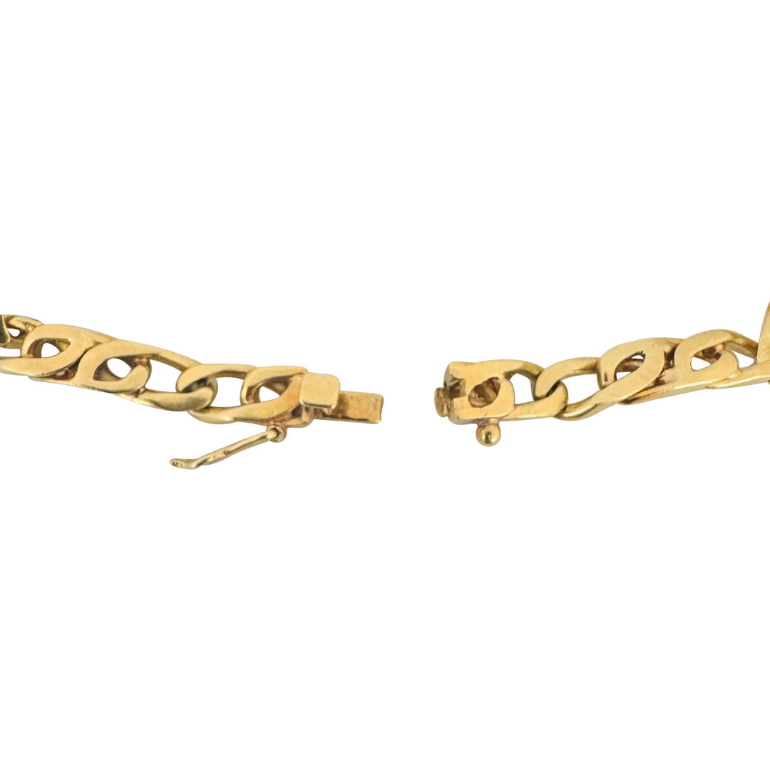 18k Yellow Gold 20g Solid Vintage 6mm Fancy Curb Link Bracelet 7.5"