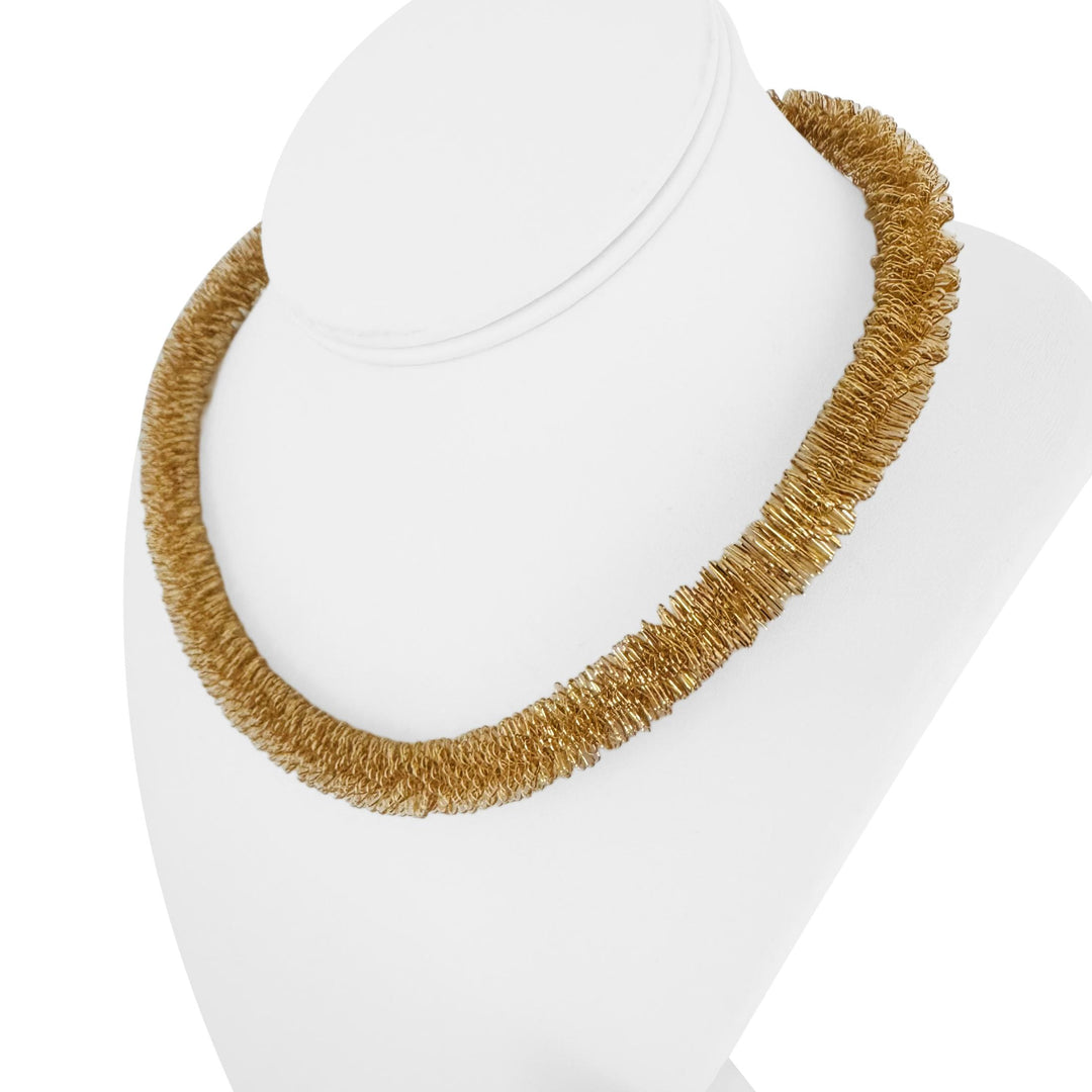 14k Yellow Gold 32g Ladies Unique 12mm Foxtail Fringe Necklace 18"