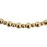 14k Yellow Gold 9.8g Polished and Brushed 7mm Ball Bead Necklace 18"