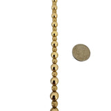 14k Yellow Gold 9.8g Polished and Brushed 7mm Ball Bead Necklace 18"