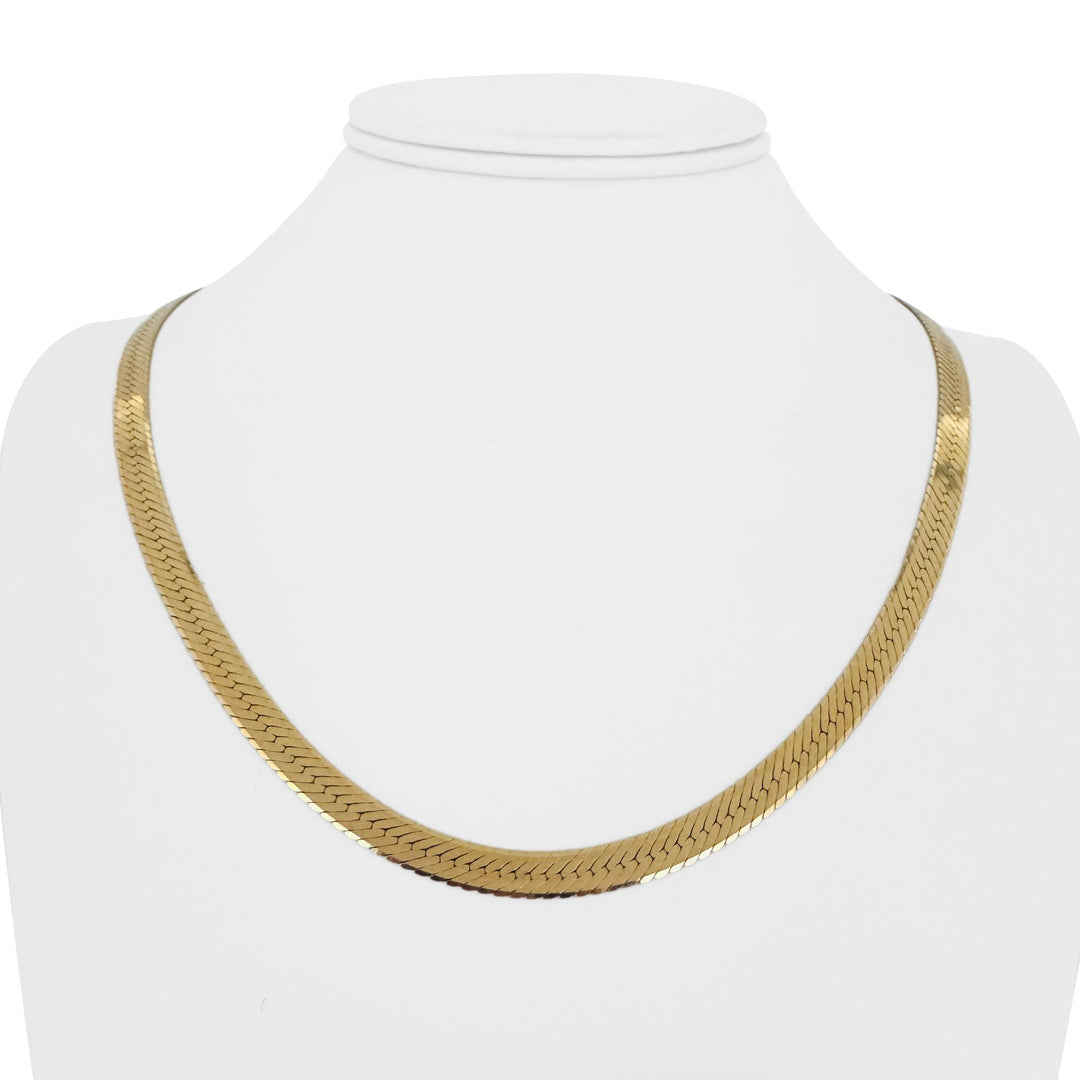 14k Yellow Gold 20g Solid Thick 5.5mm Herringbone Link Necklace Italy 20"
