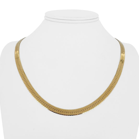 14k Yellow Gold 20g Solid Thick 5.5mm Herringbone Link Necklace Italy 20