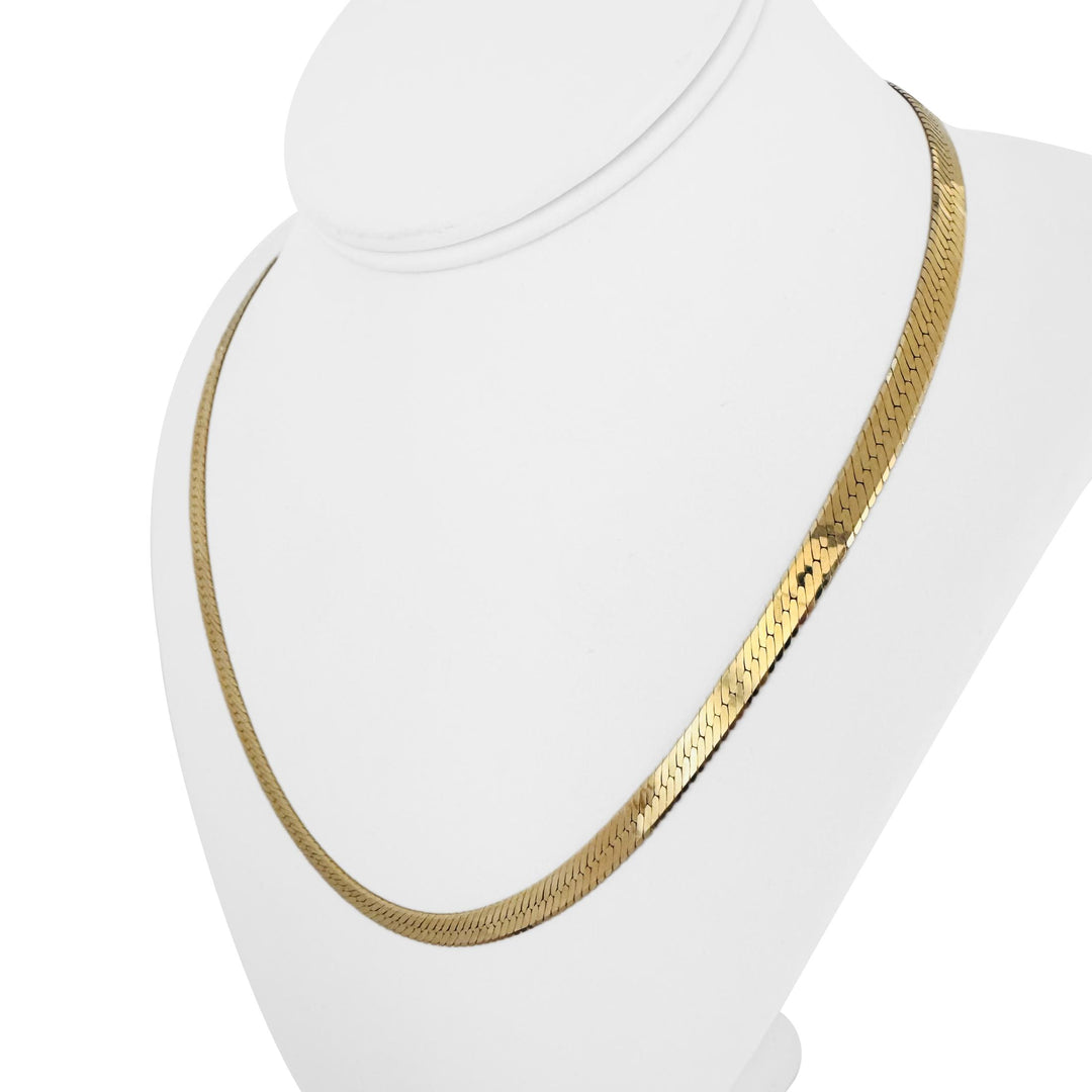 14k Yellow Gold 20g Solid Thick 5.5mm Herringbone Link Necklace Italy 20"
