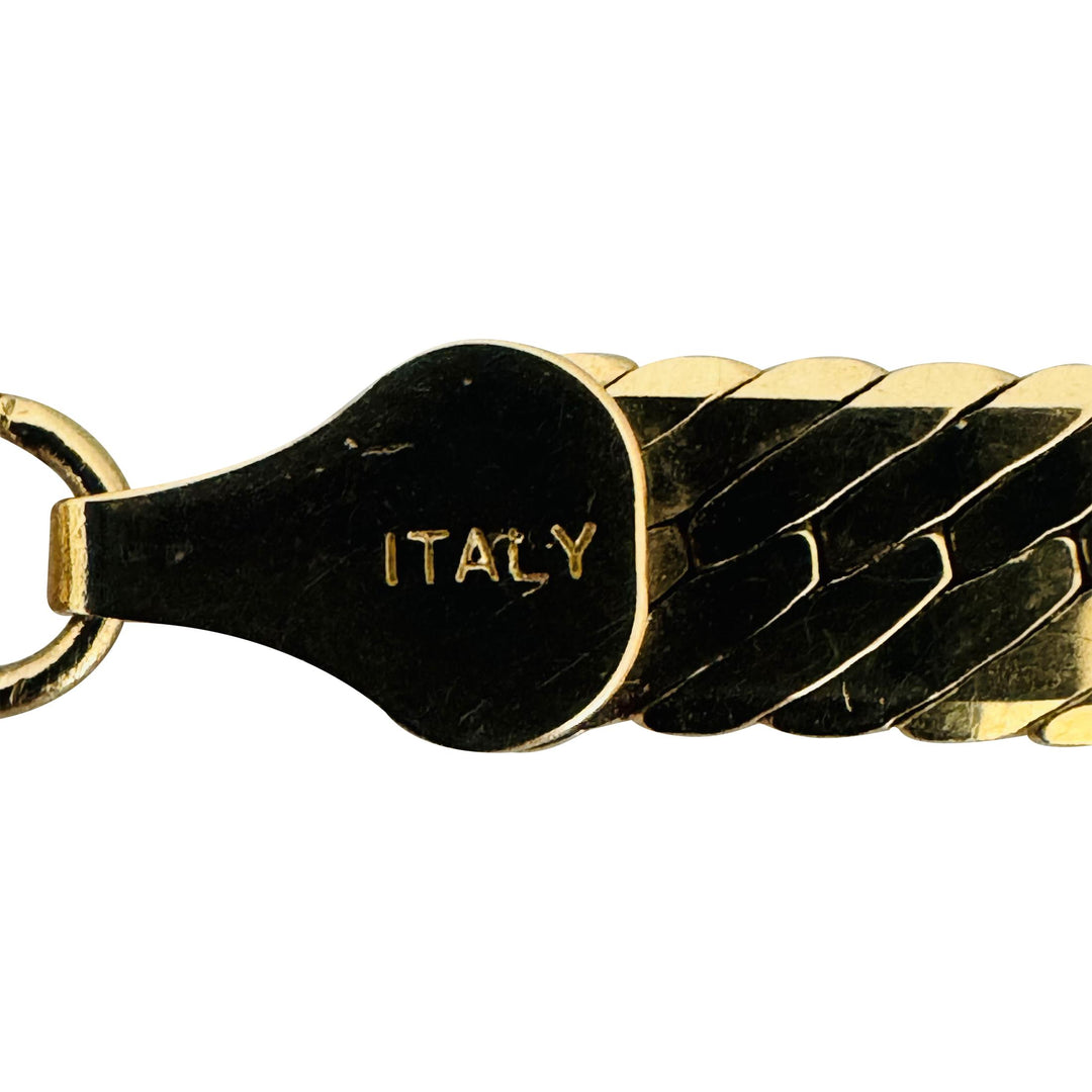 14k Yellow Gold 20g Solid Thick 5.5mm Herringbone Link Necklace Italy 20"